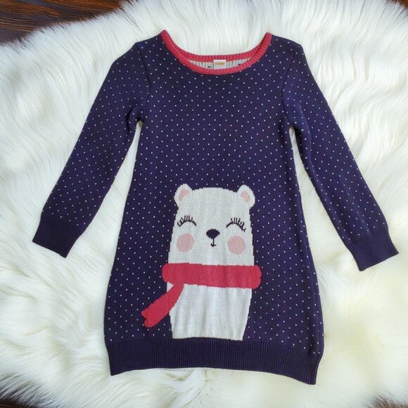 NWT Gymboree Knit Polar Bear Sweater Dress Size 7 - Picture 1 of 5